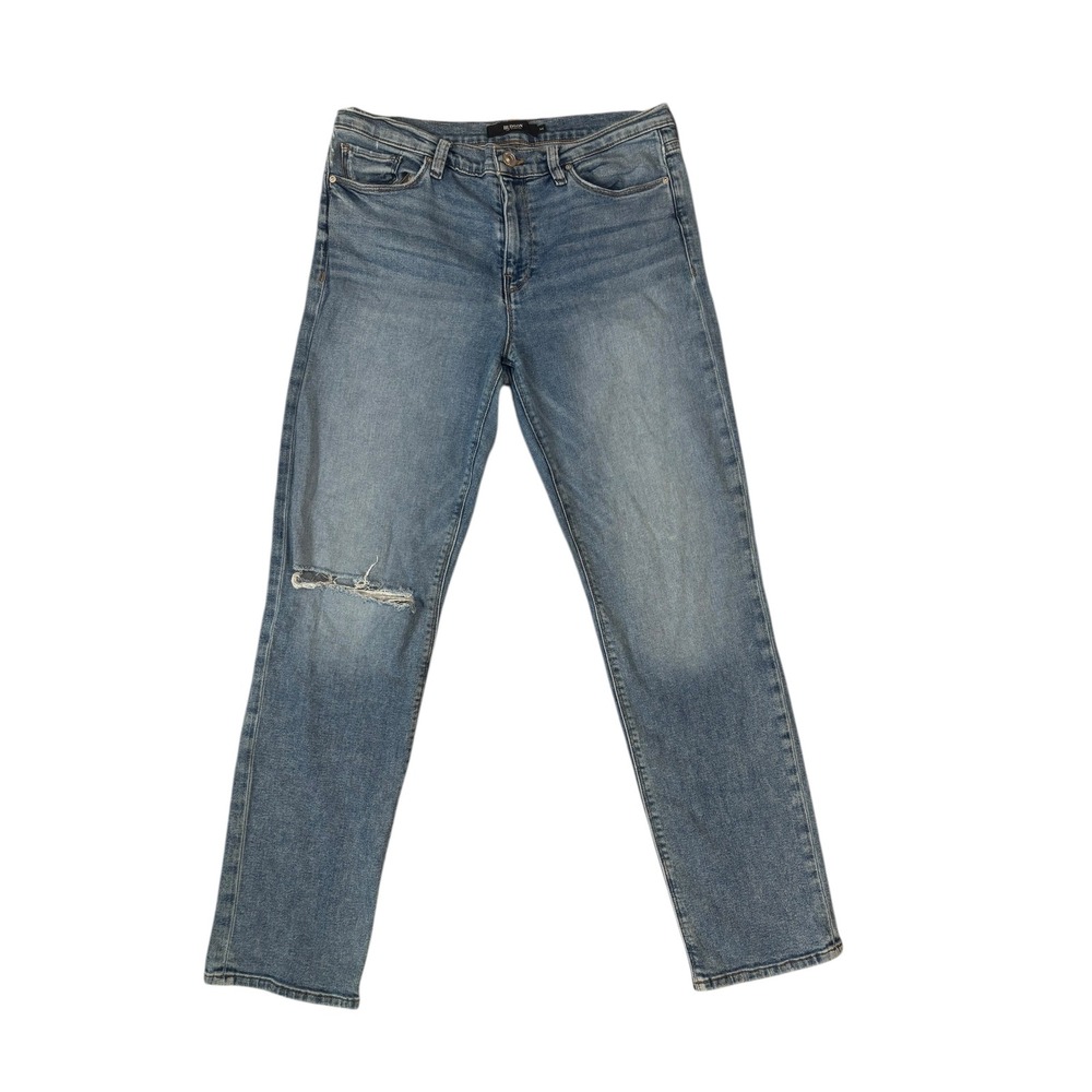 Hudson Los Angeles Women's Jeans Distressed Knee Light Wash Straight Leg Size 32
